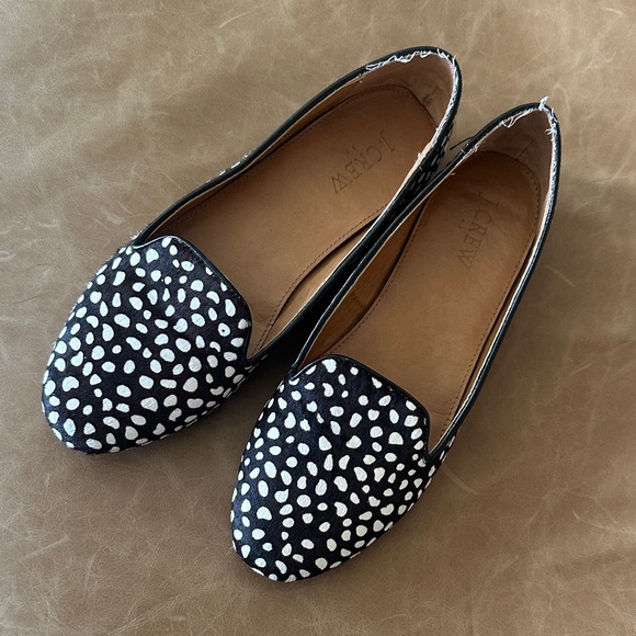 J. Crew Polka Dot Black and White Loafers - Picture 1 of 2